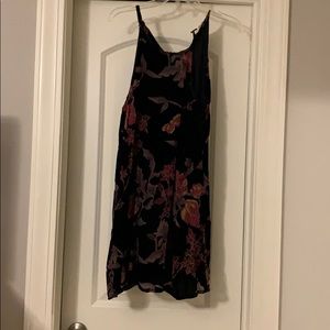 Floral velvet shift dress